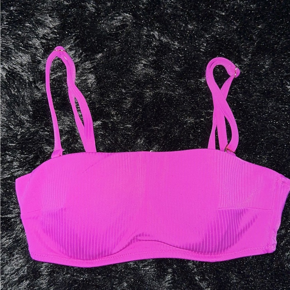 pink strapless bikini top